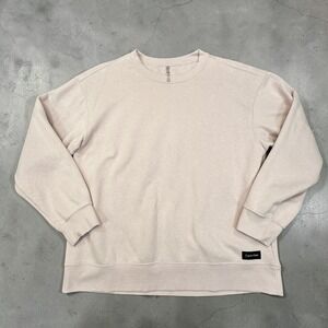 Calvin Klein Performance Sweatshirt Mens Large Pink Crewneck Fleece Athleisure